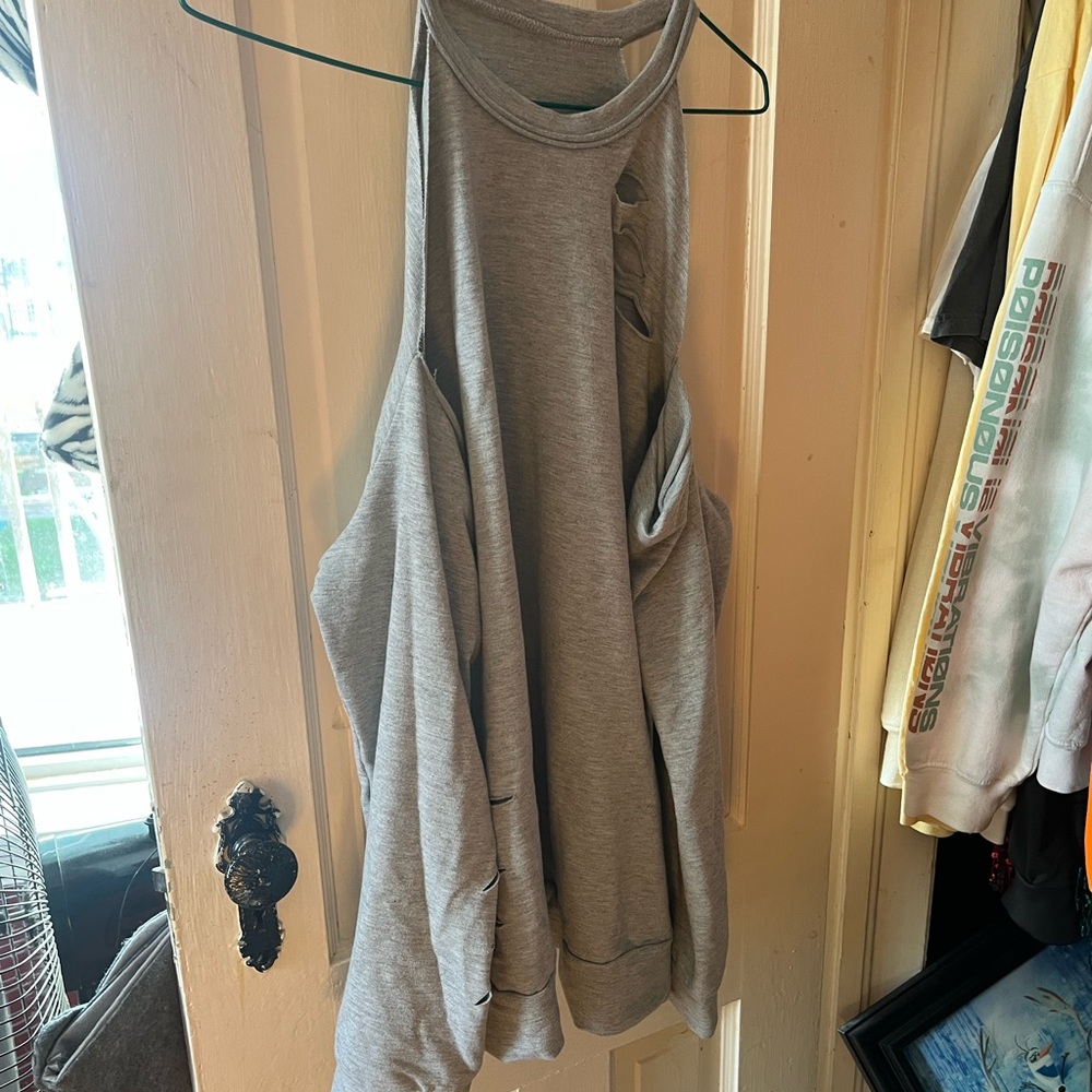 Gray Sleeveless Women's Top